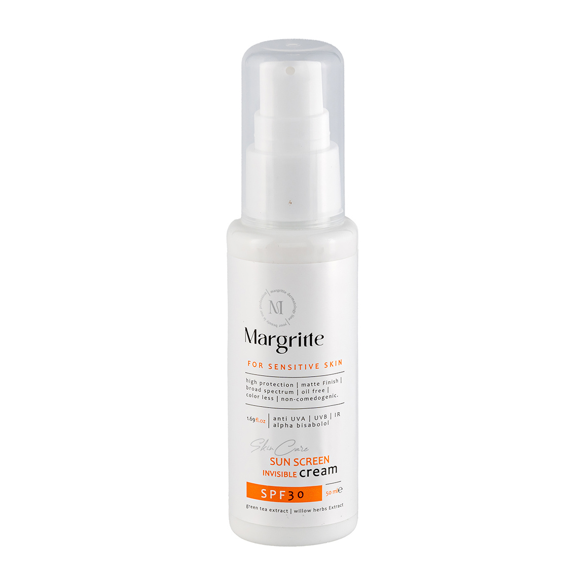 کرم ضد آفتاب مارگریت مدل Margritte با SPF30 مناسب پوست حساس ۵۰ میلی لیتر