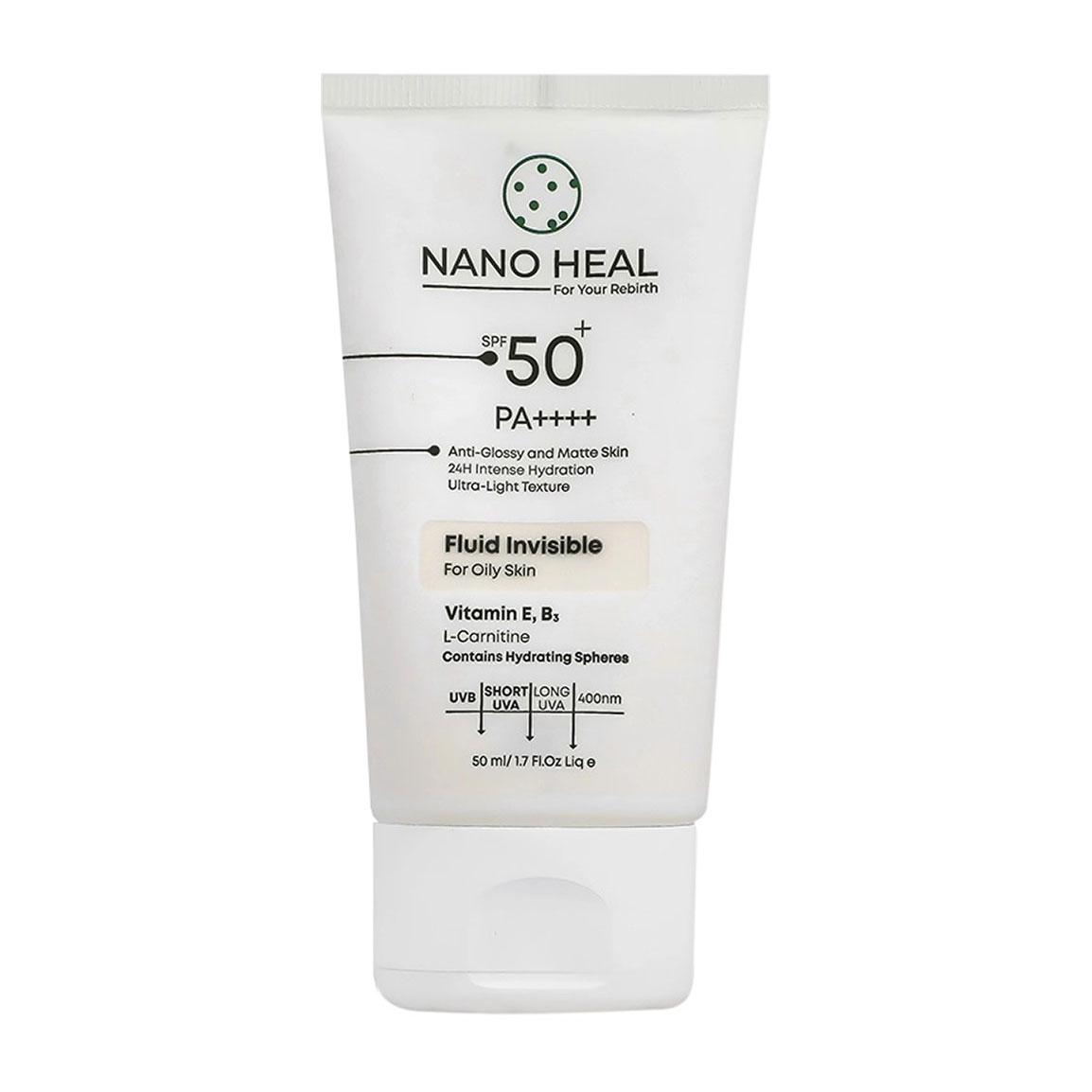ضد آفتاب نانوهیل فلوئید SPF50 برای پوست چرب ۵۰ میلی لیتر