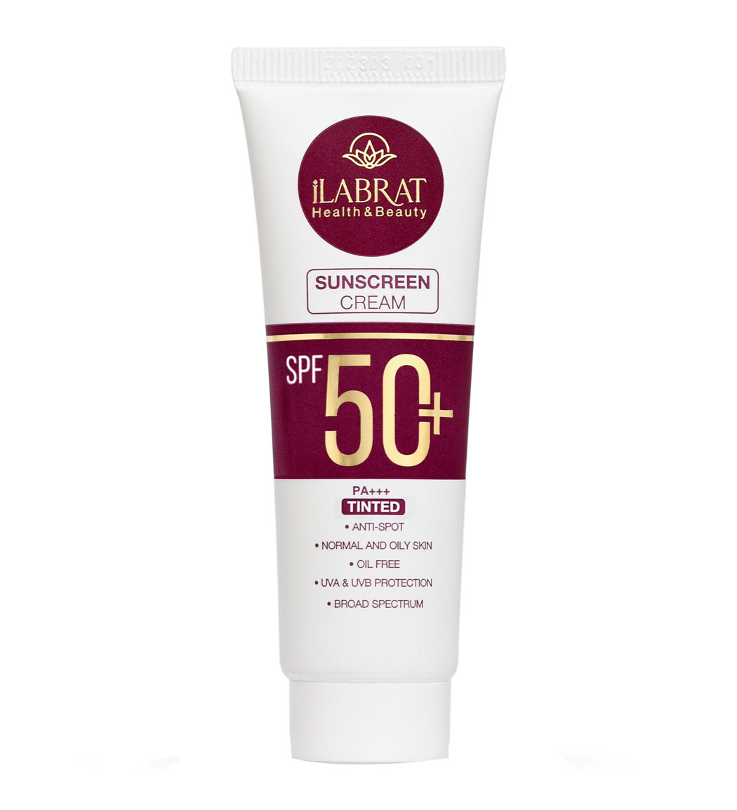 کرم ضد آفتاب رنگی ایلابرت SPF 50 پوست چرب نرمال ۴۰ میلی لیتر