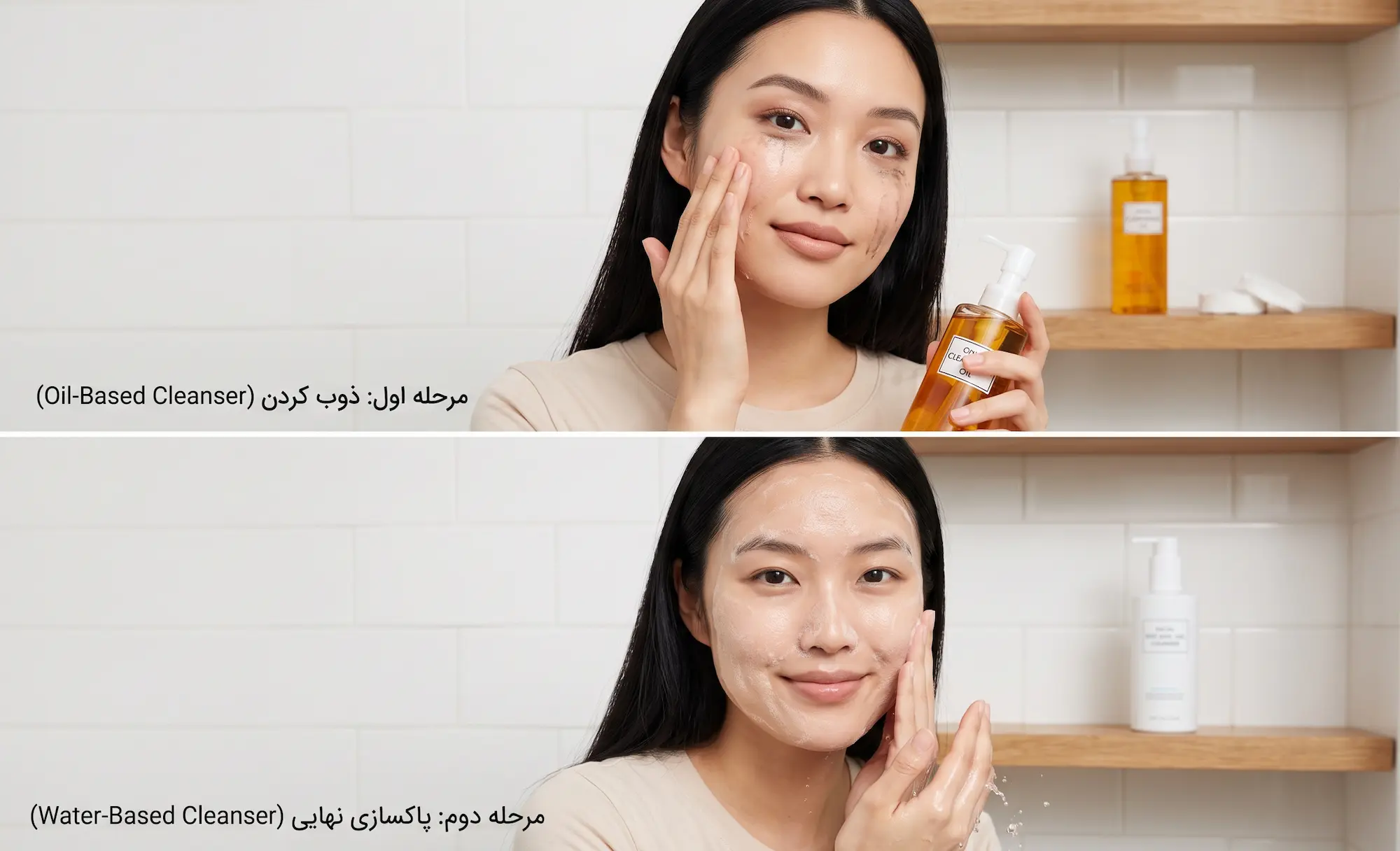 پاک کردن دو مرحله‌ای آرایش