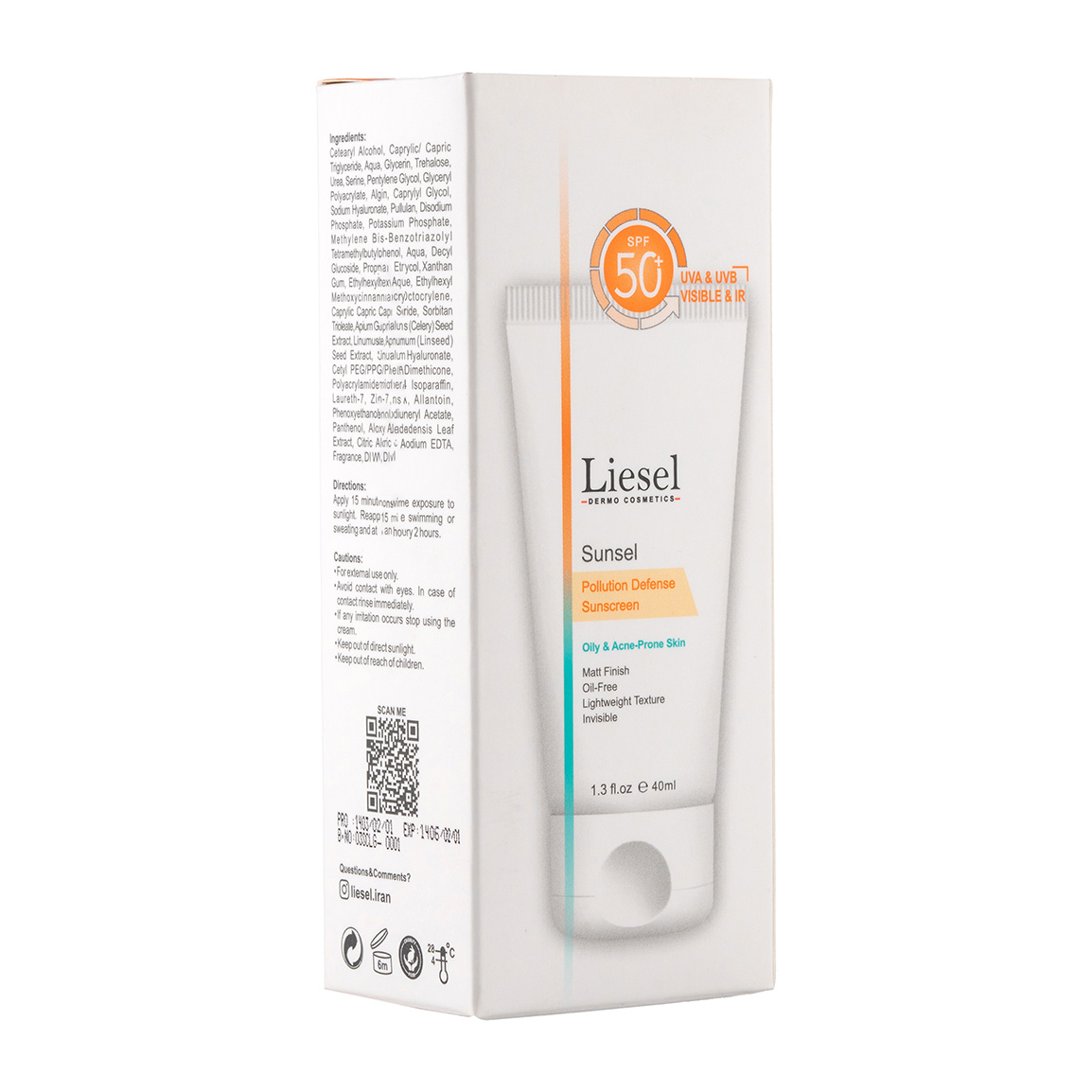 کرم ضد آفتاب لایسل مدل Sunsel SPF 50 بی‌رنگ برای پوست چرب ۴۰ میلی لیتر | عکس 4