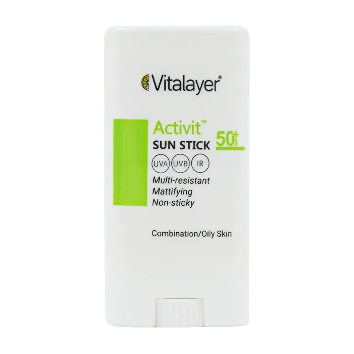 ضد آفتاب استیکی ویتالیر مدل Activit SPF50 مناسب پوست چرب مختلط ۱۵ گرم